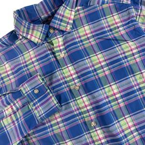 Vineyard Vines Murray Shirt Mens Large Blue Plaid Performance Button Down Preppy